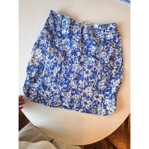 Elliott Lauren Blue and White Floral Mini Skirt - Size M